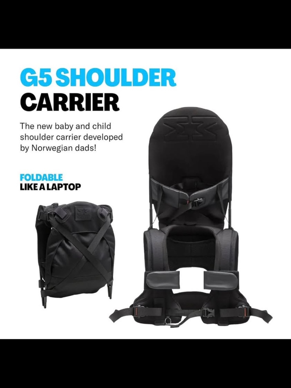 Minimeis G5 Shoulder Carrier - Core Black- like new, used twice